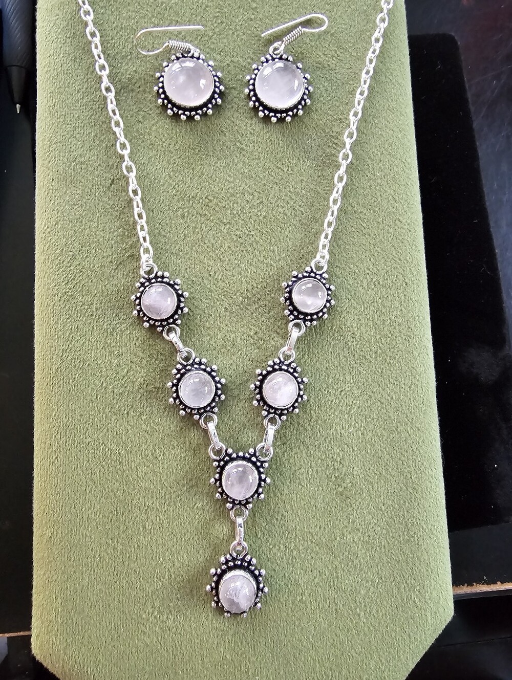 Silver Plated Necklace And Earring Set